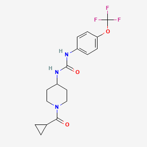 molecular formula C17H20F3N3O3 B588547 1-[1-(环丙烷羰基)哌啶-4-基]-3-[4-(三氟甲氧基)苯基]脲 CAS No. 1208549-68-1