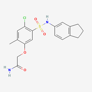 molecular formula C18H19ClN2O4S B5885511 2-{4-chloro-5-[(2,3-dihydro-1H-inden-5-ylamino)sulfonyl]-2-methylphenoxy}acetamide 