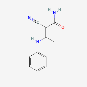 molecular formula C11H11N3O B5885533 3-anilino-2-cyano-2-butenamide 