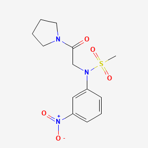 molecular formula C13H17N3O5S B5885601 N-(3-nitrophenyl)-N-[2-oxo-2-(1-pyrrolidinyl)ethyl]methanesulfonamide 