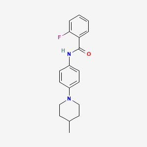 molecular formula C19H21FN2O B5885610 2-fluoro-N-[4-(4-methyl-1-piperidinyl)phenyl]benzamide 