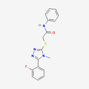 molecular formula C17H15FN4OS B5885616 2-{[5-(2-fluorophenyl)-4-methyl-4H-1,2,4-triazol-3-yl]thio}-N-phenylacetamide 