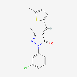 molecular formula C16H13ClN2OS B5885636 2-(3-chlorophenyl)-5-methyl-4-[(5-methyl-2-thienyl)methylene]-2,4-dihydro-3H-pyrazol-3-one 