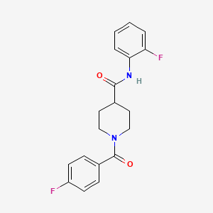 molecular formula C19H18F2N2O2 B5885648 1-(4-fluorobenzoyl)-N-(2-fluorophenyl)-4-piperidinecarboxamide 