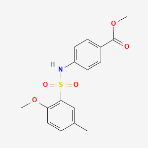 molecular formula C16H17NO5S B5885691 methyl 4-{[(2-methoxy-5-methylphenyl)sulfonyl]amino}benzoate 