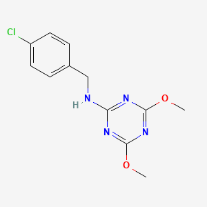 molecular formula C12H13ClN4O2 B5885713 N-(4-chlorobenzyl)-4,6-dimethoxy-1,3,5-triazin-2-amine 