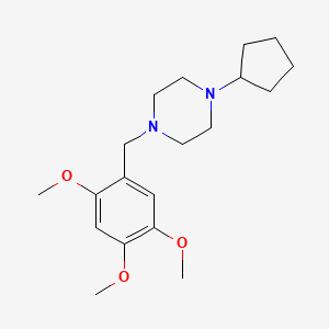 molecular formula C19H30N2O3 B5885715 1-cyclopentyl-4-(2,4,5-trimethoxybenzyl)piperazine 