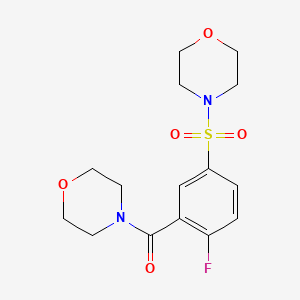 molecular formula C15H19FN2O5S B5885731 4-{[4-fluoro-3-(4-morpholinylcarbonyl)phenyl]sulfonyl}morpholine 