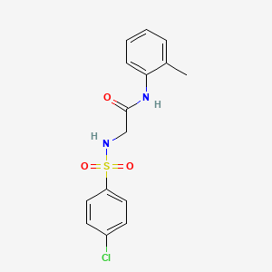 molecular formula C15H15ClN2O3S B5885740 N~2~-[(4-chlorophenyl)sulfonyl]-N~1~-(2-methylphenyl)glycinamide 