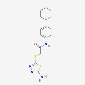 2-[(5-amino-1,3,4-thiadiazol-2-yl)thio]-N-(4-cyclohexylphenyl)acetamide