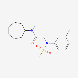 molecular formula C17H26N2O3S B5885761 N~1~-cycloheptyl-N~2~-(3-methylphenyl)-N~2~-(methylsulfonyl)glycinamide 