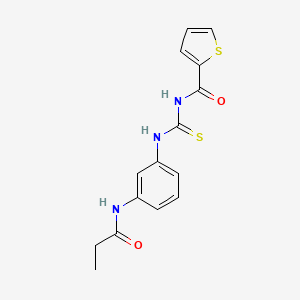 molecular formula C15H15N3O2S2 B5885833 N-({[3-(propionylamino)phenyl]amino}carbonothioyl)-2-thiophenecarboxamide 