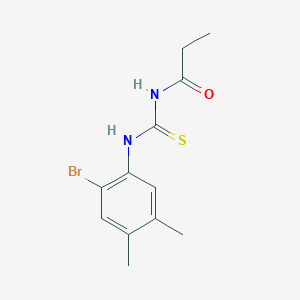 molecular formula C12H15BrN2OS B5885851 N-{[(2-bromo-4,5-dimethylphenyl)amino]carbonothioyl}propanamide 