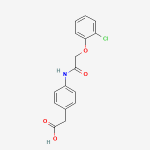 molecular formula C16H14ClNO4 B5885864 (4-{[(2-chlorophenoxy)acetyl]amino}phenyl)acetic acid 