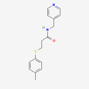 molecular formula C16H18N2OS B5885869 3-[(4-methylphenyl)thio]-N-(4-pyridinylmethyl)propanamide 