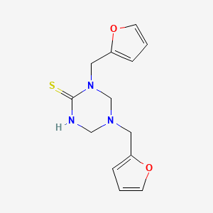 molecular formula C13H15N3O2S B5885906 1,5-bis(2-furylmethyl)-1,3,5-triazinane-2-thione 