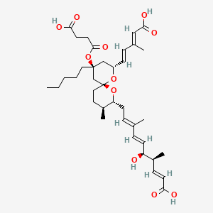 molecular formula C37H54O11 B588592 (2E,4S,5S,6E,8E)-10-[(2R,3S,6R,8R,10S)-8-[(1E,3E)-4-Carboxy-3-methylbuta-1,3-dienyl]-10-(3-carboxypropanoyloxy)-3-methyl-10-pentyl-1,7-dioxaspiro[5.5]undecan-2-yl]-5-hydroxy-4,8-dimethyldeca-2,6,8-trienoic acid CAS No. 144860-70-8