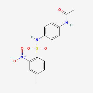 molecular formula C15H15N3O5S B5885948 N-(4-{[(4-methyl-2-nitrophenyl)sulfonyl]amino}phenyl)acetamide 