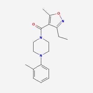 molecular formula C18H23N3O2 B5886021 1-[(3-ethyl-5-methyl-4-isoxazolyl)carbonyl]-4-(2-methylphenyl)piperazine 
