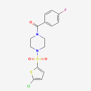 molecular formula C15H14ClFN2O3S2 B5886085 1-[(5-chloro-2-thienyl)sulfonyl]-4-(4-fluorobenzoyl)piperazine 
