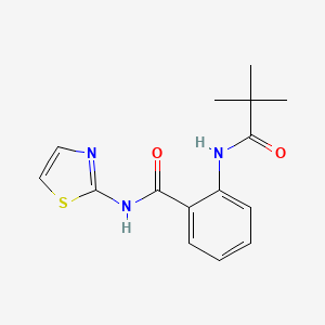 molecular formula C15H17N3O2S B5886122 2-[(2,2-dimethylpropanoyl)amino]-N-1,3-thiazol-2-ylbenzamide 