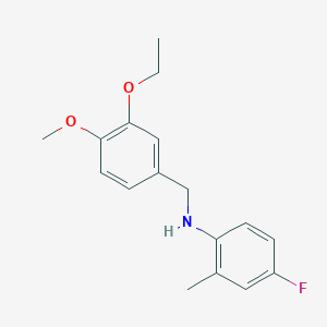 molecular formula C17H20FNO2 B5886129 (3-ethoxy-4-methoxybenzyl)(4-fluoro-2-methylphenyl)amine 