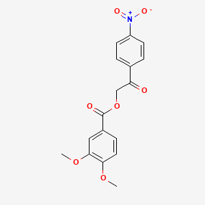 molecular formula C17H15NO7 B5886140 2-(4-nitrophenyl)-2-oxoethyl 3,4-dimethoxybenzoate 