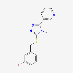 molecular formula C15H13FN4S B5886150 3-{5-[(3-fluorobenzyl)thio]-4-methyl-4H-1,2,4-triazol-3-yl}pyridine CAS No. 676247-94-2