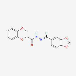 N'-(1,3-benzodioxol-5-ylmethylene)-2,3-dihydro-1,4-benzodioxine-2-carbohydrazide