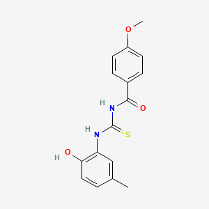 molecular formula C16H16N2O3S B5886209 N-{[(2-hydroxy-5-methylphenyl)amino]carbonothioyl}-4-methoxybenzamide 
