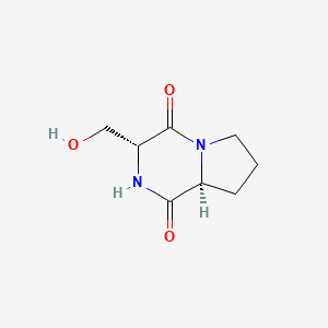 molecular formula C8H12N2O3 B588621 (3R,8AS)-3-(hydroxymethyl)hexahydropyrrolo[1,2-a]pyrazine-1,4-dione CAS No. 155322-95-5