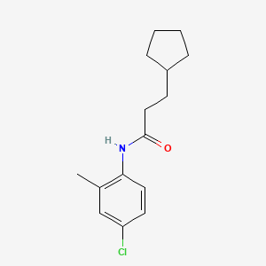 molecular formula C15H20ClNO B5886234 N-(4-chloro-2-methylphenyl)-3-cyclopentylpropanamide 
