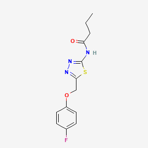 molecular formula C13H14FN3O2S B5886256 N-{5-[(4-fluorophenoxy)methyl]-1,3,4-thiadiazol-2-yl}butanamide 