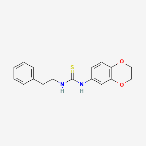molecular formula C17H18N2O2S B5886259 N-(2,3-dihydro-1,4-benzodioxin-6-yl)-N'-(2-phenylethyl)thiourea 