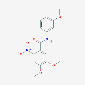 molecular formula C16H16N2O6 B5886262 4,5-dimethoxy-N-(3-methoxyphenyl)-2-nitrobenzamide CAS No. 61212-67-7