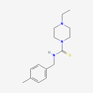 molecular formula C15H23N3S B5886272 4-ethyl-N-(4-methylbenzyl)-1-piperazinecarbothioamide 