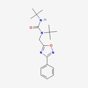 molecular formula C18H26N4O2 B5886281 N,N'-di-tert-butyl-N-[(3-phenyl-1,2,4-oxadiazol-5-yl)methyl]urea 