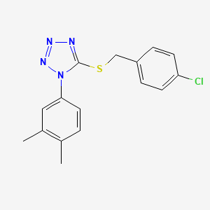 molecular formula C16H15ClN4S B5886296 5-[(4-chlorobenzyl)thio]-1-(3,4-dimethylphenyl)-1H-tetrazole 