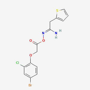 N'-{[(4-bromo-2-chlorophenoxy)acetyl]oxy}-2-(2-thienyl)ethanimidamide