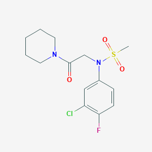 N-(3-chloro-4-fluorophenyl)-N-[2-oxo-2-(1-piperidinyl)ethyl]methanesulfonamide