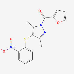 molecular formula C16H13N3O4S B5886376 1-(2-furoyl)-3,5-dimethyl-4-[(2-nitrophenyl)thio]-1H-pyrazole 