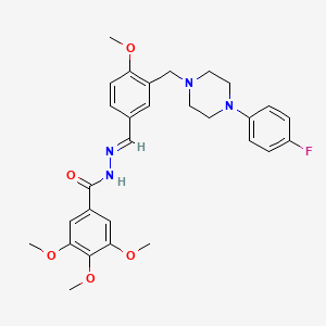 molecular formula C29H33FN4O5 B5886408 N'-(3-{[4-(4-fluorophenyl)-1-piperazinyl]methyl}-4-methoxybenzylidene)-3,4,5-trimethoxybenzohydrazide 