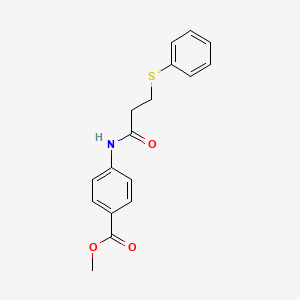 molecular formula C17H17NO3S B5886445 methyl 4-{[3-(phenylthio)propanoyl]amino}benzoate 