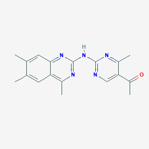 molecular formula C18H19N5O B5886449 1-{4-methyl-2-[(4,6,7-trimethyl-2-quinazolinyl)amino]-5-pyrimidinyl}ethanone 
