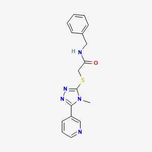 molecular formula C17H17N5OS B5886487 N-benzyl-2-{[4-methyl-5-(3-pyridinyl)-4H-1,2,4-triazol-3-yl]thio}acetamide 
