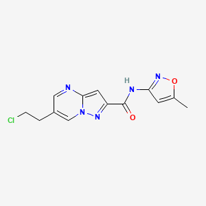 molecular formula C13H12ClN5O2 B5886501 6-(2-chloroethyl)-N-(5-methyl-3-isoxazolyl)pyrazolo[1,5-a]pyrimidine-2-carboxamide 