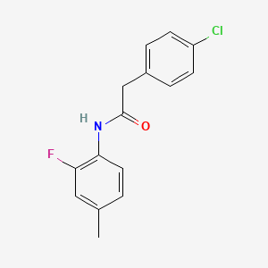 molecular formula C15H13ClFNO B5886545 2-(4-chlorophenyl)-N-(2-fluoro-4-methylphenyl)acetamide 