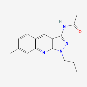 molecular formula C16H18N4O B5886579 N-(7-methyl-1-propyl-1H-pyrazolo[3,4-b]quinolin-3-yl)acetamide 