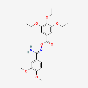 molecular formula C22H28N2O7 B5886586 3,4-dimethoxy-N'-[(3,4,5-triethoxybenzoyl)oxy]benzenecarboximidamide 