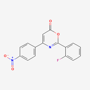 molecular formula C16H9FN2O4 B5886617 2-(2-fluorophenyl)-4-(4-nitrophenyl)-6H-1,3-oxazin-6-one 